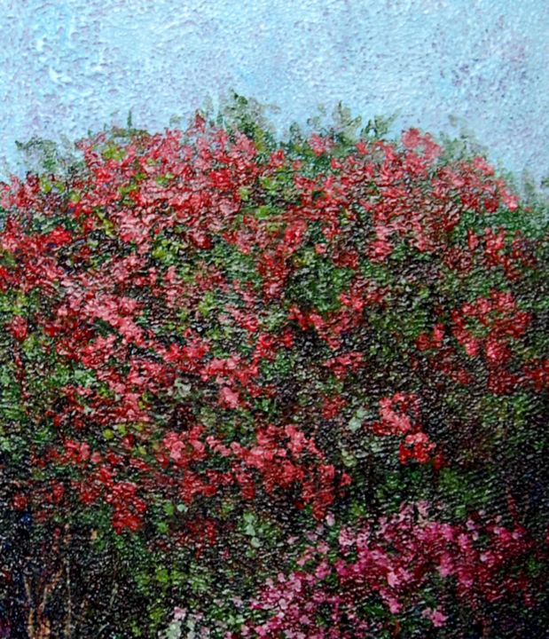Pittura intitolato "Rododendri- partico…" da Giovanni Boggio, Opera d'arte originale