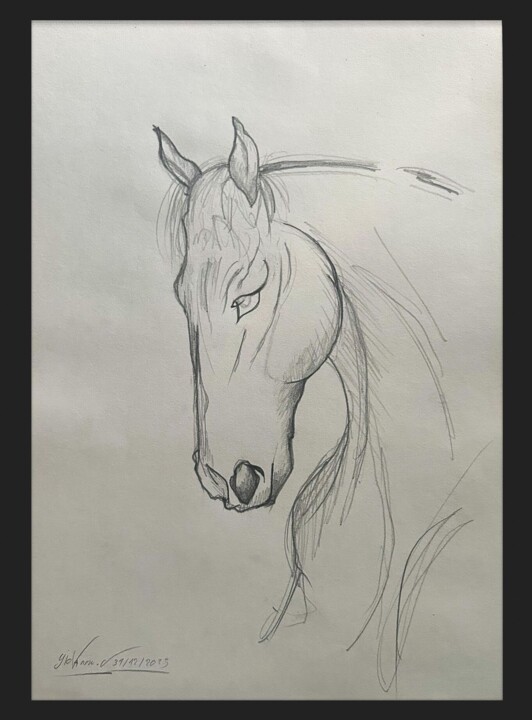 Dessin intitulée "horse I" par Giovanni.D, Œuvre d'art originale, Crayon