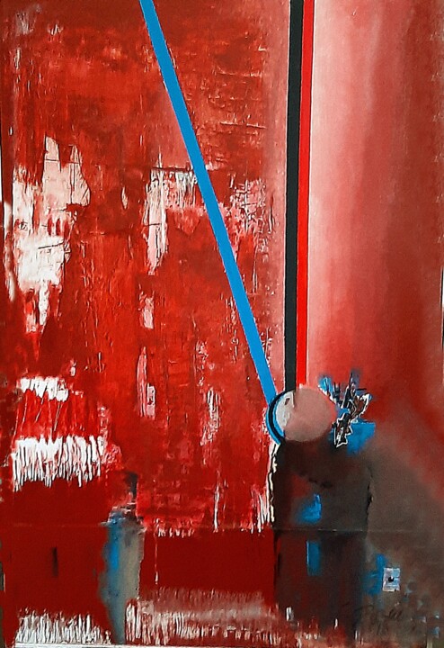 Pintura intitulada "Red#fade out#4" por Giovanni Greco, Obras de arte originais, Tinta de esmalte