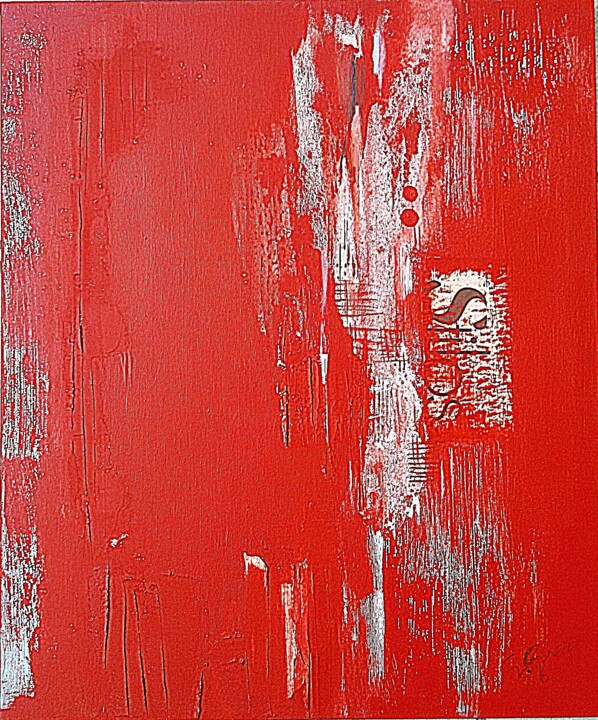 Painting titled "Red#fade-out#1" by Giovanni Greco, Original Artwork, Enamel