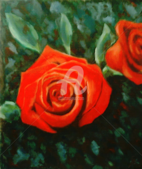 Pintura titulada ""red rose"" por Giovanni Perdicchia, Obra de arte original, Otro