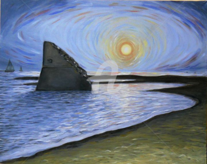 Pittura intitolato "visioni al tramonto…" da Giovanni Perdicchia, Opera d'arte originale, Altro