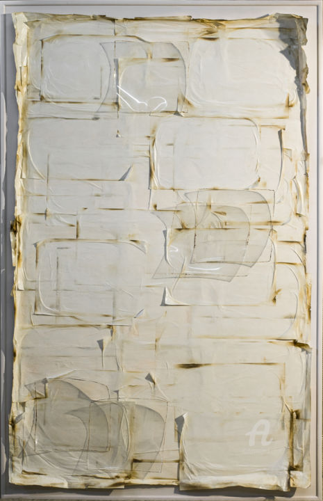 Collages getiteld "All the things I di…" door Giovanni Perugini, Origineel Kunstwerk, Papier Gemonteerd op Houten paneel