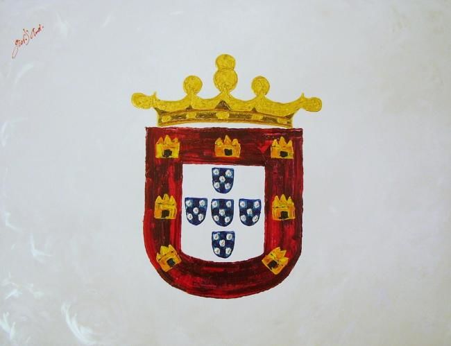 Pintura intitulada "Bandeira de D. João…" por Giov. D' And., Obras de arte originais