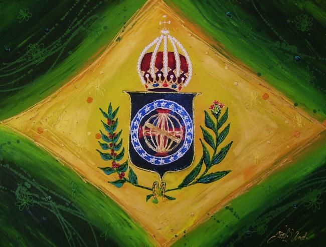 Malerei mit dem Titel "Bandeira Imperial d…" von Giov. D' And., Original-Kunstwerk