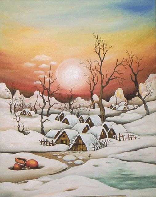 「tramonto」というタイトルの絵画 Rossella Girardiniによって, オリジナルのアートワーク, オイル