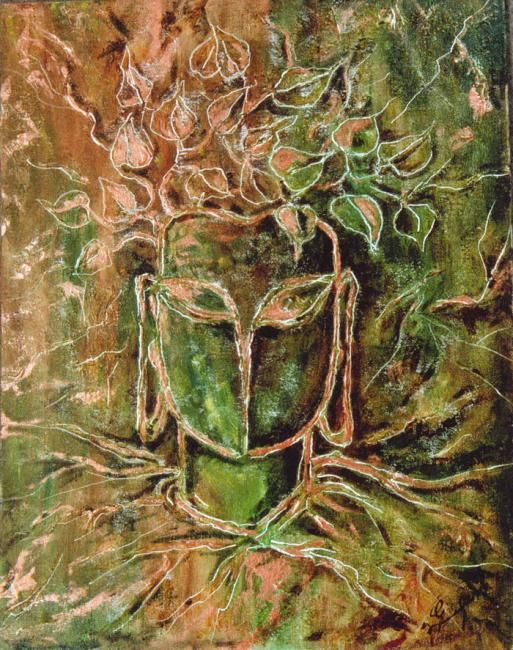 Painting titled "EMERALD BUDDHA" by Silentbuddha, Original Artwork, Oil