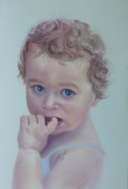 Painting titled "Innocence2" by Gisel', Original Artwork, Pastel