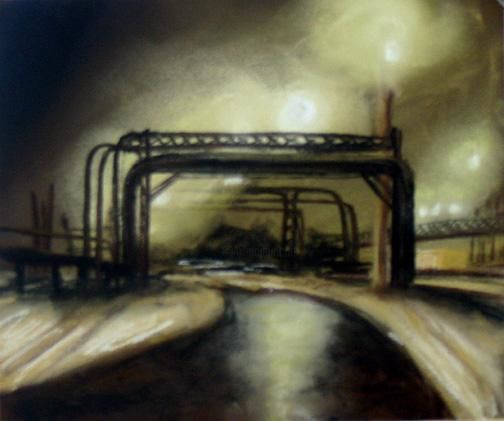 Painting titled "Urban Arches" by Gisela Towner, Original Artwork
