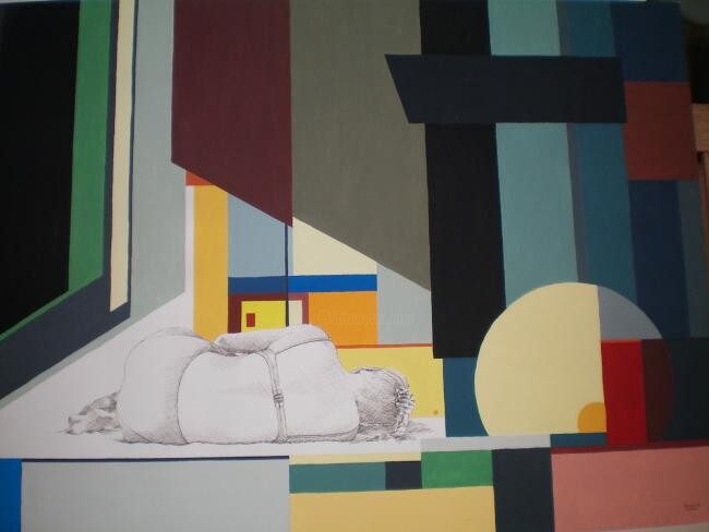 Peinture intitulée "femme allongée" par Gisele Ceccarelli, Œuvre d'art originale