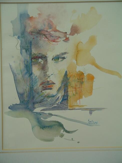 Painting titled "tête" by Gisele Ceccarelli, Original Artwork