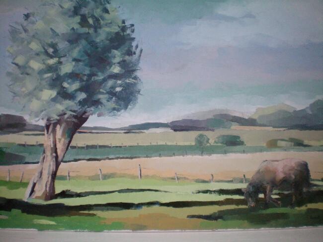 Painting titled "paysage" by Gisele Ceccarelli, Original Artwork