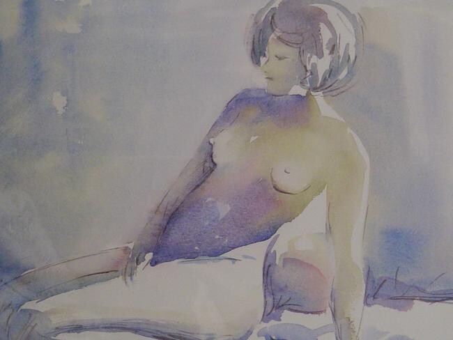 Painting titled "nu de femme" by Gisele Ceccarelli, Original Artwork, Oil