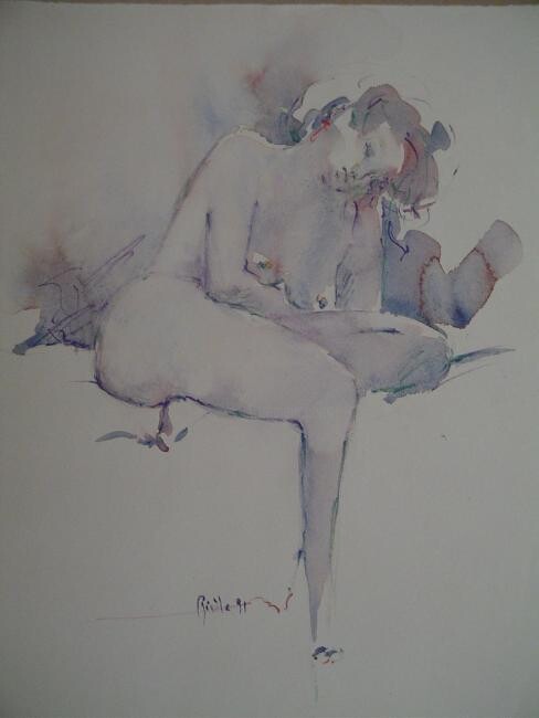 Painting titled "nu de femme" by Gisele Ceccarelli, Original Artwork, Oil