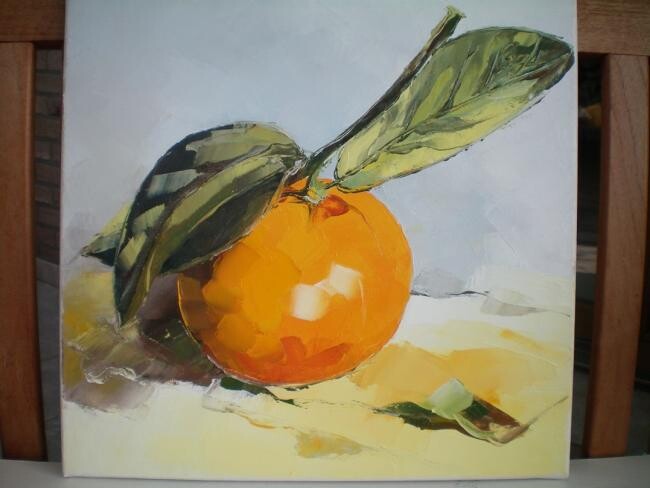 Pintura titulada "mandarine" por Gisele Ceccarelli, Obra de arte original