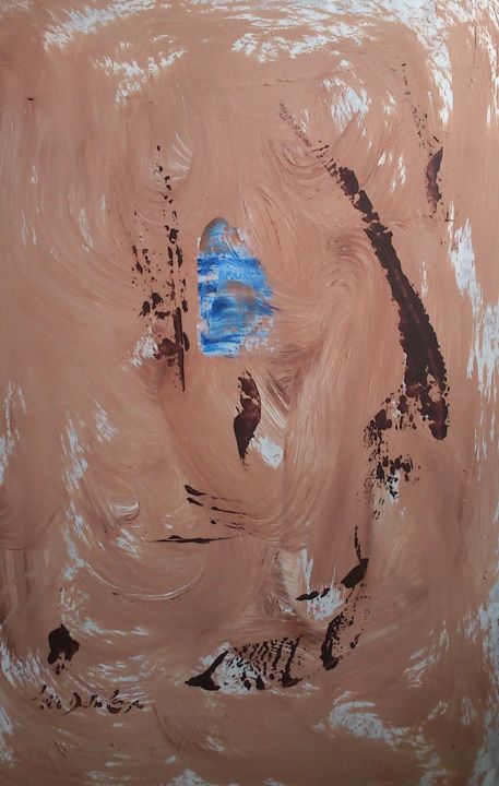 Painting titled "Place" by Gisèle Dalla Longa, Original Artwork, Acrylic Mounted on Wood Panel