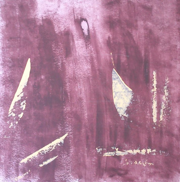 Peinture intitulée "Sans Titre voie..." par Gisèle Dalla Longa, Œuvre d'art originale, Acrylique Monté sur Panneau de bois