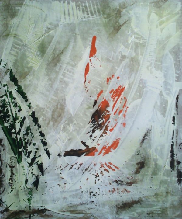 Peinture intitulée "Sans Titre (Fraîche…" par Gisèle Dalla Longa, Œuvre d'art originale, Acrylique Monté sur Panneau de bois