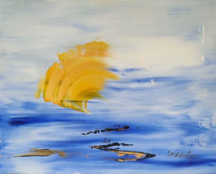 Peinture intitulée "Paysage marin  969 D" par Gisèle Dalla Longa, Œuvre d'art originale, Acrylique Monté sur Panneau de bois