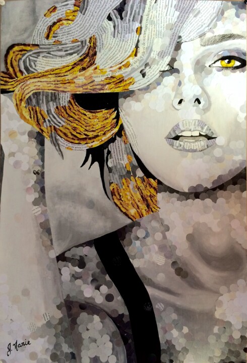 Картина под названием "confettis" - Gisele Marie, Подлинное произведение искусства, Гуашь