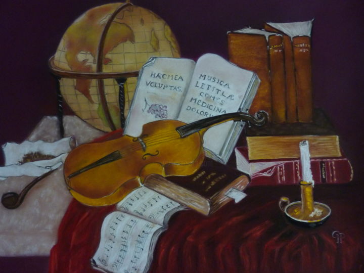 Painting titled "harmonie" by Gisele Perron, Original Artwork, Pastel Mounted on Glass