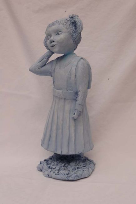Sculpture titled "enfant tibétaine" by Gisele Sechaud, Original Artwork