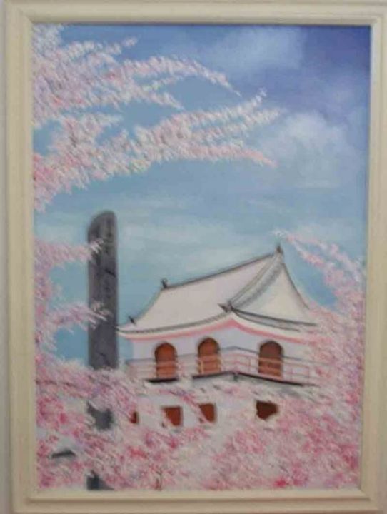 Pintura intitulada "Palácio Japonês" por Giselia Souto Maior, Obras de arte originais, Óleo