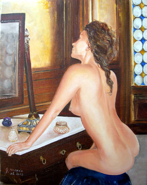 Peinture intitulée "nu-interrogations-h…" par Gisella Michel Avignone-Rossa, Œuvre d'art originale, Huile