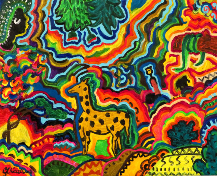 Pittura intitolato "Africa.jpg" da Giulia Chiaranz, Opera d'arte originale, Tempera