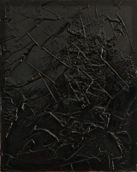 Painting titled "Black plastic wave" by Julia Jergh, Original Artwork, Acrylic
