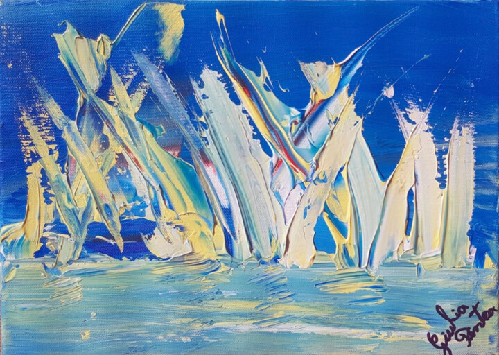Pintura titulada "Les poissons volant…" por Giulia Pintea, Obra de arte original, Acrílico
