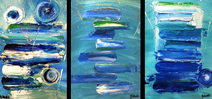 Painting titled "Moods of the Sea" by Giuliana Ucelli, Original Artwork, Acrylic