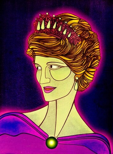 Malerei mit dem Titel "Princes Diana" von Giuliano Cavallo, Original-Kunstwerk
