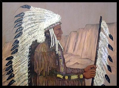 Painting titled "Indian" by Giuliano Cavallo, Original Artwork, Oil