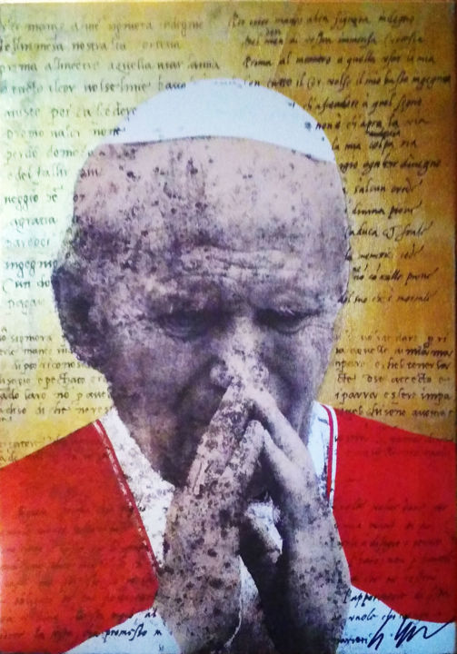 Painting titled "Santo Padre" by Giuliano Grittini, Original Artwork