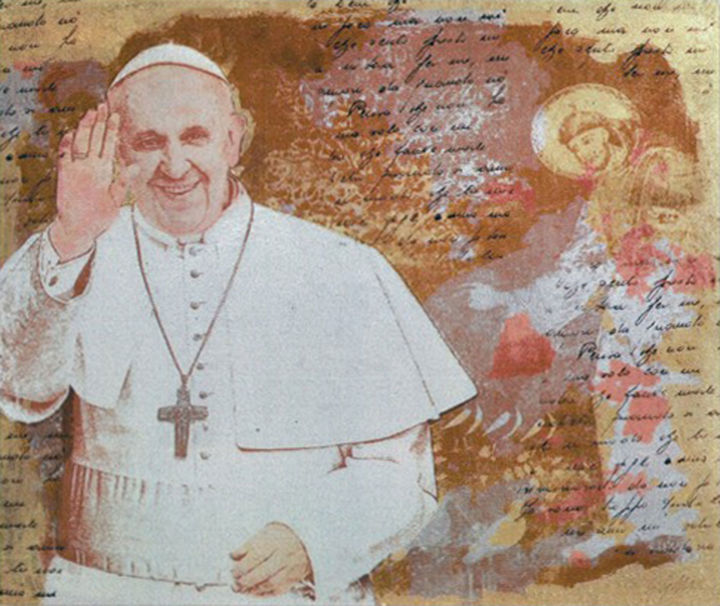 Painting titled "Papa Francesco" by Giuliano Grittini, Original Artwork
