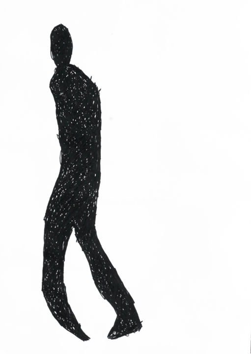 Malerei mit dem Titel ""contemporary walke…" von Giulio Benatti, Original-Kunstwerk, Graphit