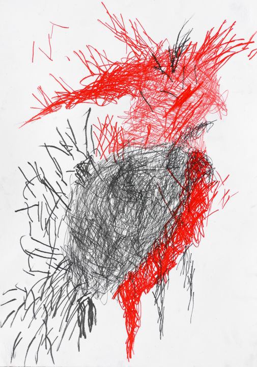 Dessin intitulée ""Fabula" 2" par Giulio Benatti, Œuvre d'art originale, Crayon