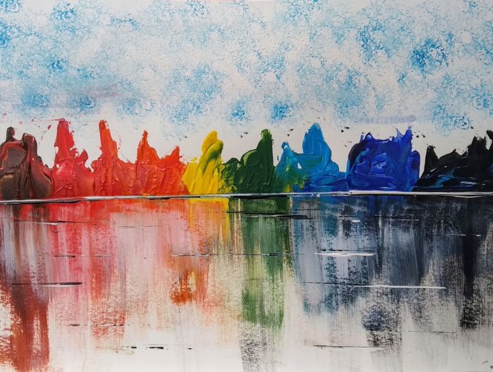 Pittura intitolato "Colorful Landscape" da Giulio Bradamante, Opera d'arte originale, Acrilico