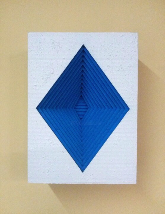 Sculpture titled "Volume-001" by Giulio Gavioli, Original Artwork, Cardboard Mounted on Wood Panel