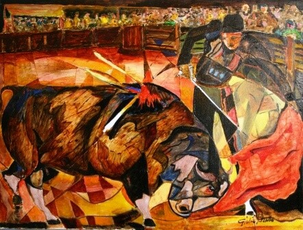 Painting titled "corrida" by Giulio Petrillo, Original Artwork