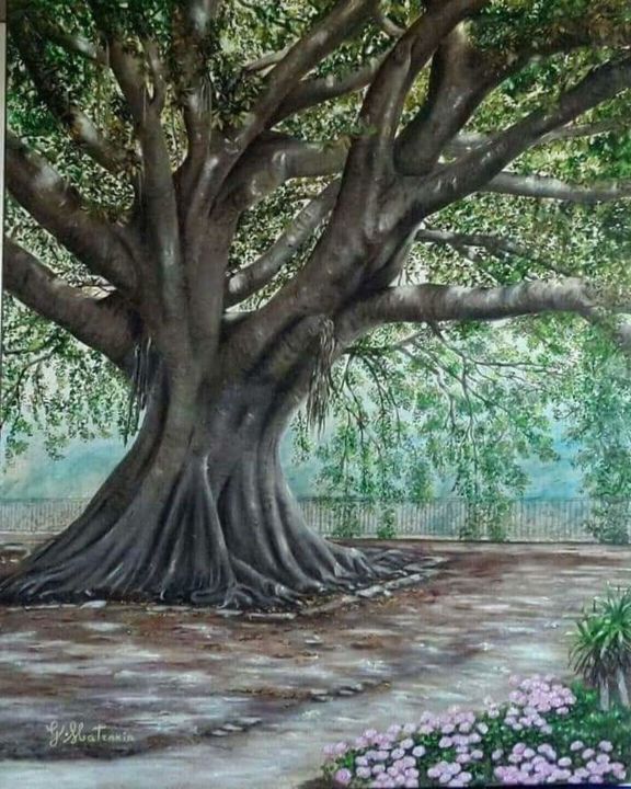 Pittura intitolato "L'albero secolare 3" da Giuseppa Matraxia, Opera d'arte originale, Acrilico