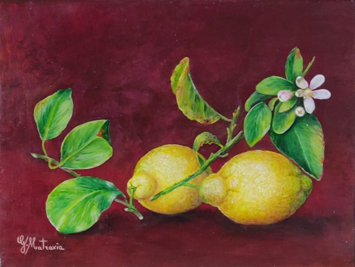 Peinture intitulée "Limoni" par Giuseppa Matraxia, Œuvre d'art originale, Acrylique Monté sur Châssis en bois