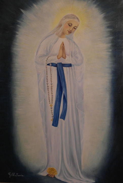 Painting titled "Madonna dei poveri.…" by Giuseppa Matraxia, Original Artwork