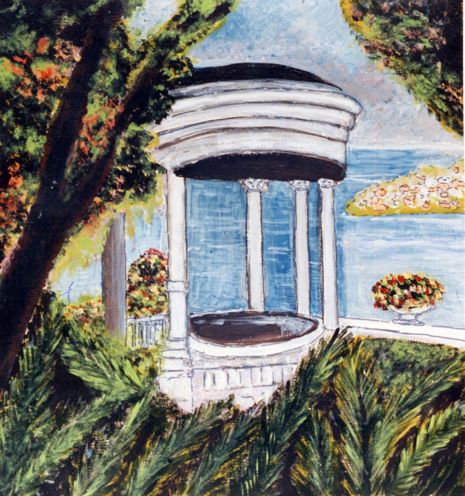 Painting titled "Tempietto in riva a…" by Giuseppe Dragoni, Original Artwork, Acrylic