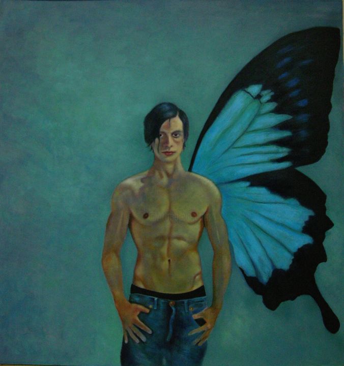Painting titled "Eros" by Giuseppe Jobin Tanzi, Original Artwork, Oil