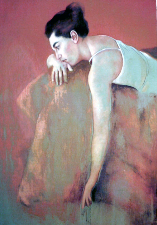 Pittura intitolato "Pensavo" da Giuseppe Jobin Tanzi, Opera d'arte originale, Olio
