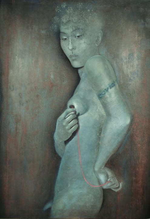 Pittura intitolato "Covid 19" da Giuseppe Jobin Tanzi, Opera d'arte originale, Olio