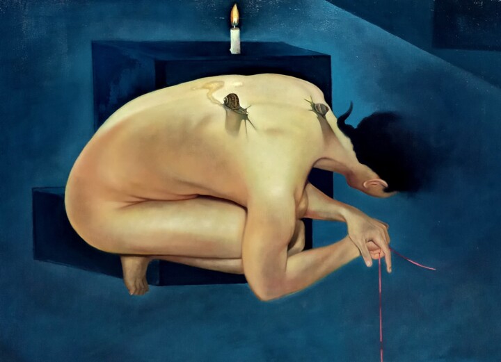 Картина под названием "Avec le temps" - Giuseppe Jobin Tanzi, Подлинное произведение искусства, Масло