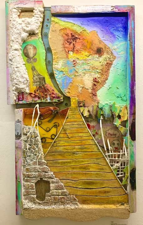 Painting titled "Peaple are there" by Un2, Original Art, Acrylic Mounted on Wood Panel